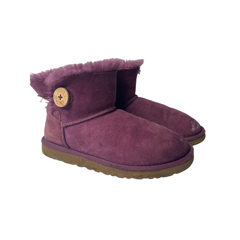 Bailey Button UGG Women's Ankle Boots Booties Lace Up Solid Purple #3352 Size 8